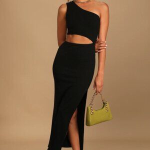 One Shoulder Black Dress
